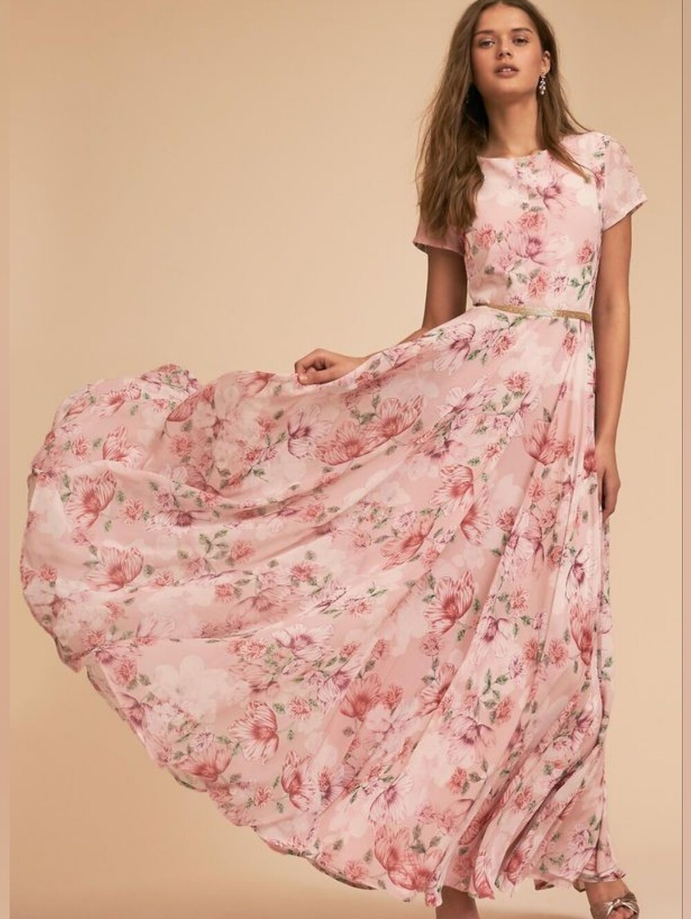 BHLDN Yumi Kim Cherish Pink Formal Garden Party Formal Maxi Dress Size Small